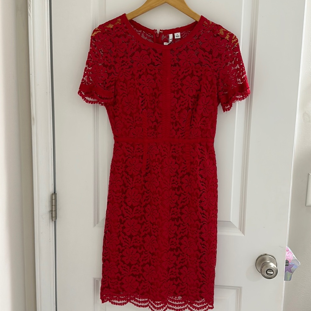 Red Lace Dress Sexy Valentines Elle Size 2 Women’s